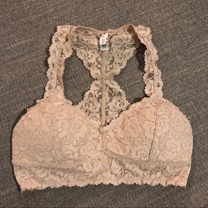 Blush lace bralette with padding